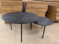 Set van 2 salontafel, zwart mdf - afbeelding 1 van  2
