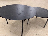 Set van 2 salontafels, zwart, zwarte poten - afbeelding 1 van  1