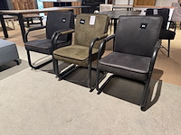 Set van 3 eetkamerstoelen, 2 x antraciet,1 x groen - afbeelding 1 van  4