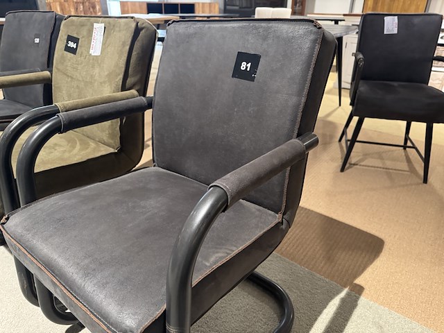 Set van 3 eetkamerstoelen, 2 x antraciet,1 x groen - afbeelding 3 van  4