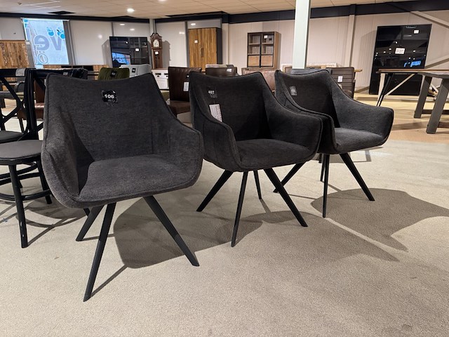 Set van 3 eetkamerstoelen, antraciet - afbeelding 1 van  4