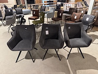 Set van 3 eetkamerstoelen, antraciet - afbeelding 2 van  4