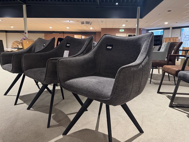 Set van 3 eetkamerstoelen, antraciet - afbeelding 4 van  4