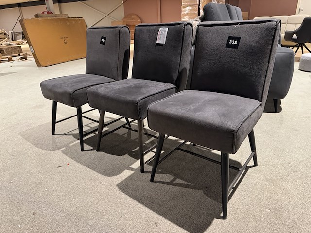 Set van 3 eetkamerstoelen, antraciet - afbeelding 1 van  4
