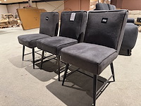 Set van 3 eetkamerstoelen, antraciet - afbeelding 2 van  4