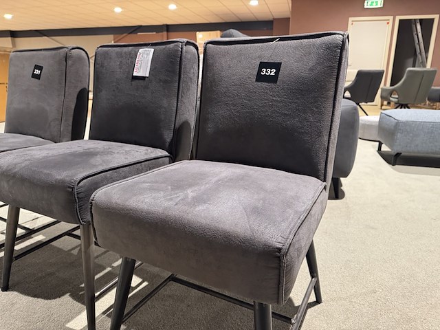 Set van 3 eetkamerstoelen, antraciet - afbeelding 3 van  4