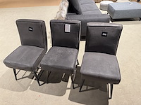 Set van 3 eetkamerstoelen, antraciet - afbeelding 4 van  4