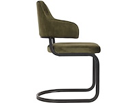 Set van 3 eetkamerstoelen, army velvet, zwart metalen onderstel - afbeelding 2 van  3