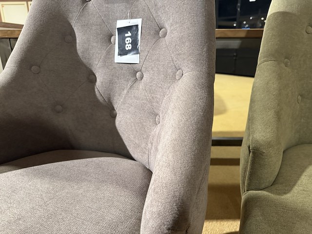 Set van 3 eetkamerstoelen, grijs + bruin + groen - afbeelding 3 van  5