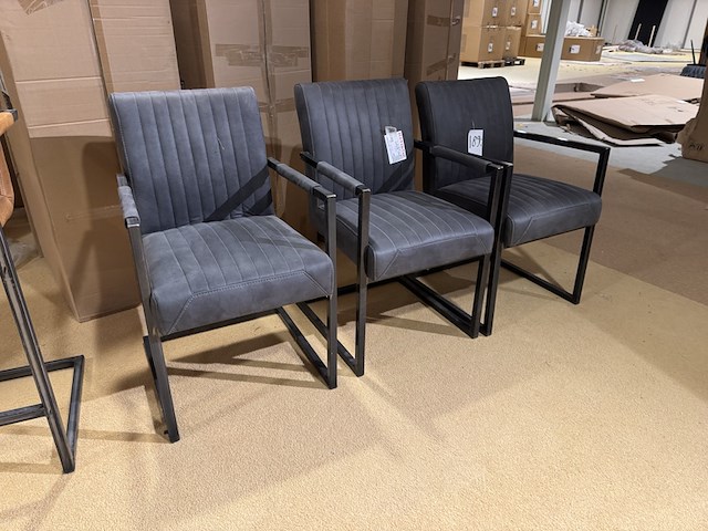 Set van 3 eetkamerstoelen, grijs - afbeelding 1 van  5