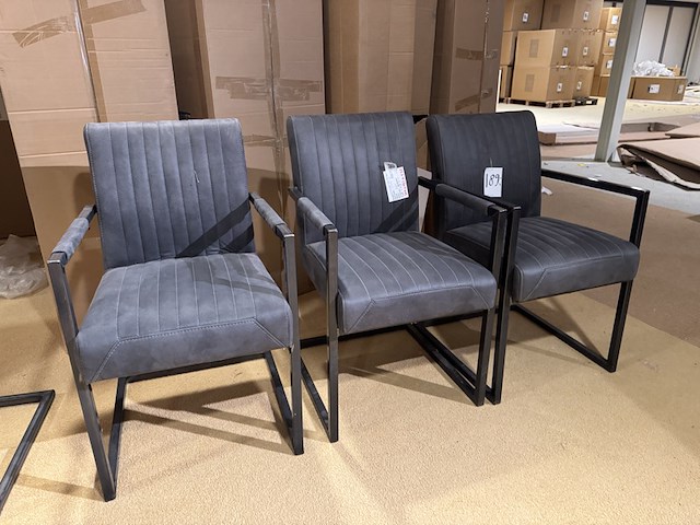 Set van 3 eetkamerstoelen, grijs - afbeelding 2 van  5