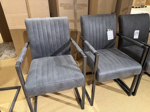 Set van 3 eetkamerstoelen, grijs - afbeelding 3 van  5