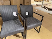 Set van 3 eetkamerstoelen, grijs - afbeelding 4 van  5