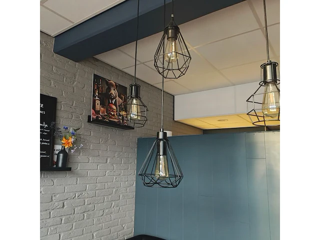 Set van 3 hanglamp, zwart - afbeelding 1 van  2