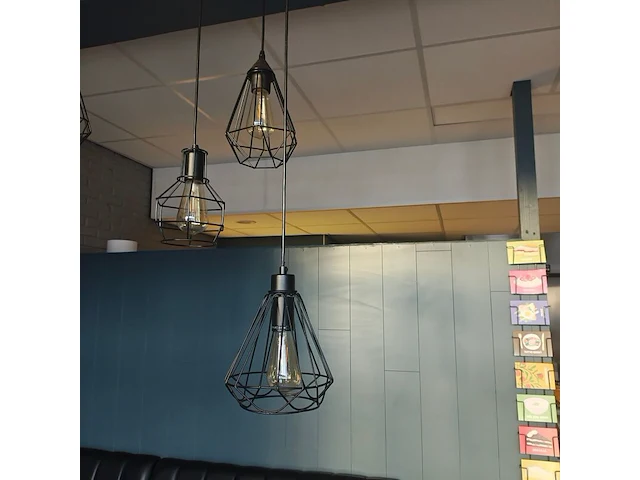 Set van 3 hanglamp, zwart - afbeelding 1 van  1