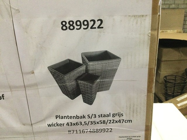 Set van 3 plantenbakken, 889922, grijs - afbeelding 1 van  2