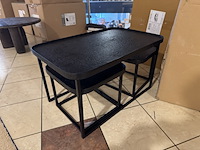 Set van 3 salontafels, zwart liquid metal - afbeelding 1 van  3