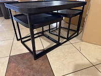 Set van 3 salontafels, zwart liquid metal - afbeelding 2 van  3