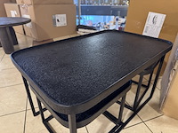 Set van 3 salontafels, zwart liquid metal - afbeelding 3 van  3