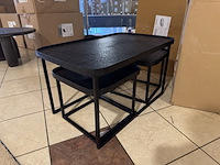Set van 3 salontafels, zwart liquid metal - afbeelding 1 van  3
