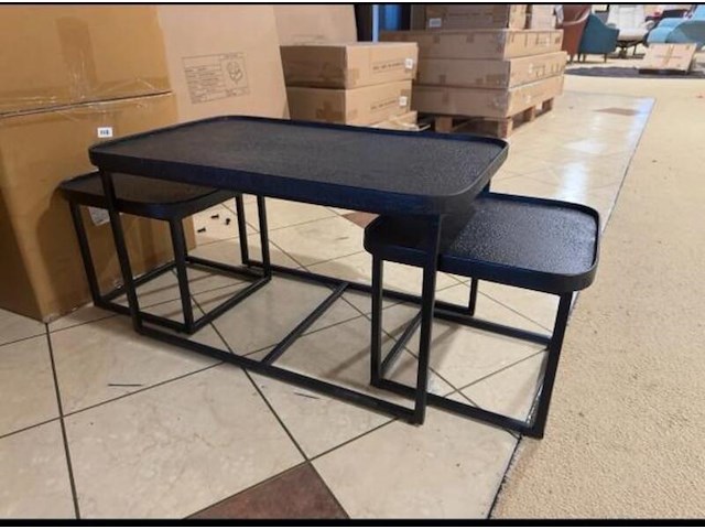 Set van 3 salontafels, zwart - afbeelding 1 van  1