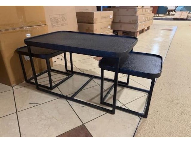 Set van 3 salontafels, zwart - afbeelding 1 van  1