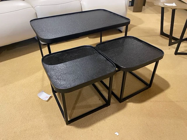 Set van 3 salontafels, zwart - afbeelding 1 van  4