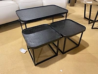 Set van 3 salontafels, zwart