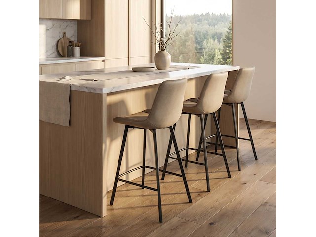 Set van 4 barkruk beige - afbeelding 1 van  2