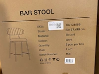 Set van 4 barstoelen, grijs - afbeelding 4 van  4