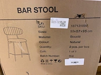 Set van 4 barstoelen, naturel - afbeelding 4 van  4