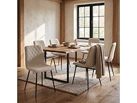 Set van 4 eetkamerstoel kuip beige - afbeelding 2 van  4