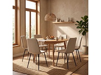 Set van 4 eetkamerstoel kuip beige - afbeelding 2 van  7