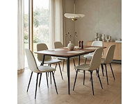 Set van 4 eetkamerstoel kuip beige - afbeelding 2 van  7