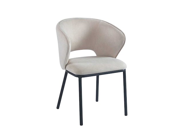 Set van 4 eetkamerstoel kuip beige - afbeelding 2 van  3