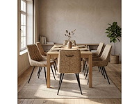 Set van 4 eetkamerstoel kuip beige - afbeelding 2 van  2