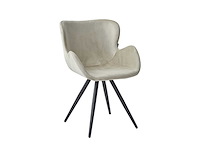 Set van 4 eetkamerstoel kuip met armleuning beige - afbeelding 4 van  6