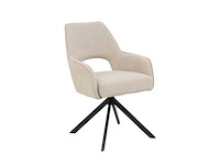 Set van 4 eetkamerstoel kuip met armleuning beige - afbeelding 3 van  6