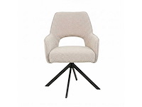 Set van 4 eetkamerstoel kuip met armleuning beige - afbeelding 5 van  6