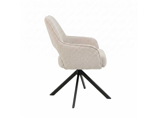 Set van 4 eetkamerstoel kuip met armleuning beige - afbeelding 6 van  6