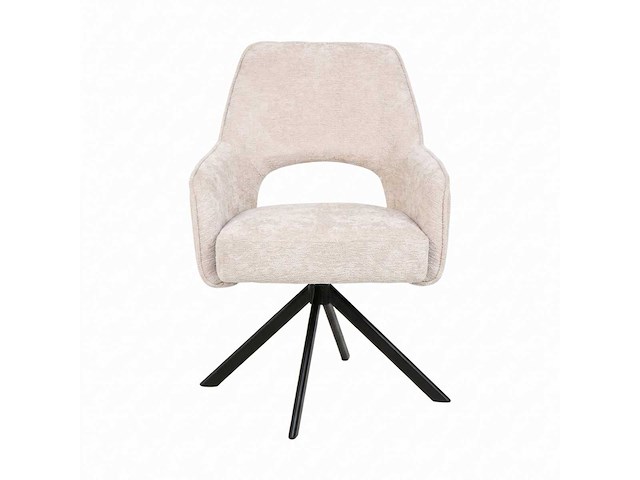 Set van 4 eetkamerstoel kuip met armleuning beige - afbeelding 5 van  6