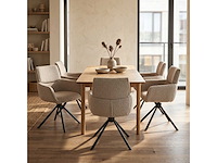 Set van 4 eetkamerstoel kuip met armleuning beige - afbeelding 2 van  7