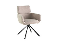Set van 4 eetkamerstoel kuip met armleuning beige - afbeelding 3 van  7