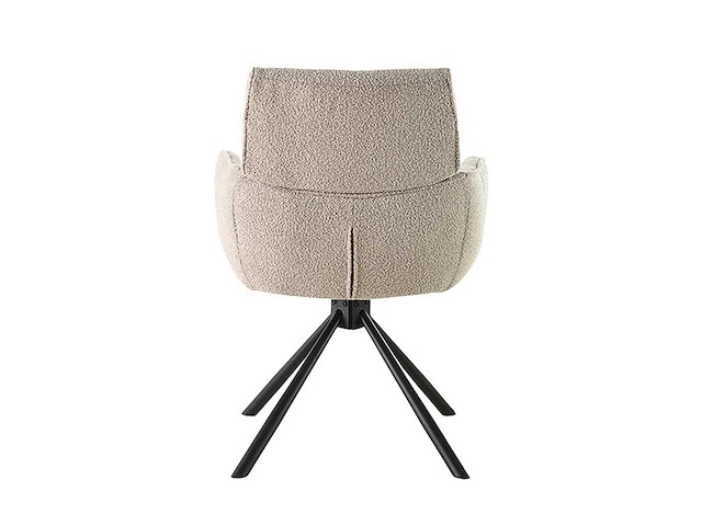 Set van 4 eetkamerstoel kuip met armleuning beige - afbeelding 4 van  7