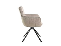 Set van 4 eetkamerstoel kuip met armleuning beige - afbeelding 6 van  7