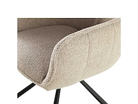 Set van 4 eetkamerstoel kuip met armleuning beige - afbeelding 7 van  7