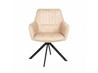 Set van 4 eetkamerstoel kuip met armleuning beige - afbeelding 4 van  4