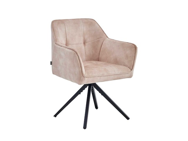 Set van 4 eetkamerstoel kuip met armleuning beige - afbeelding 2 van  4
