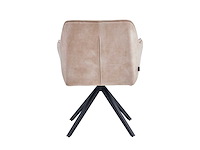 Set van 4 eetkamerstoel kuip met armleuning beige - afbeelding 3 van  4