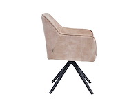 Set van 4 eetkamerstoel kuip met armleuning beige - afbeelding 4 van  4